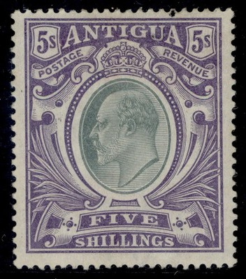 antigua-edvii-sg40-5s-grey-green-violet-m-mint-cat-110