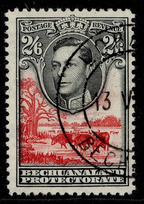 bechuanaland-protectorate-gvi-sg126-2s-6d-black-scarlet-fine-used-cat-22
