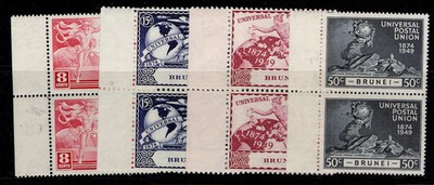 brunei-gvi-sg96-99-1949-upu-set-nh-mint-cat-26-marginal-pairs