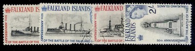 falkland-islands-qeii-sg215-218-1964-battle-of-falkland-islands-set-fine-used