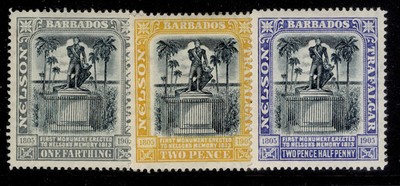 barbados-edvii-sg158-162-1907-nelson-centenary-set-m-mint-cat-50