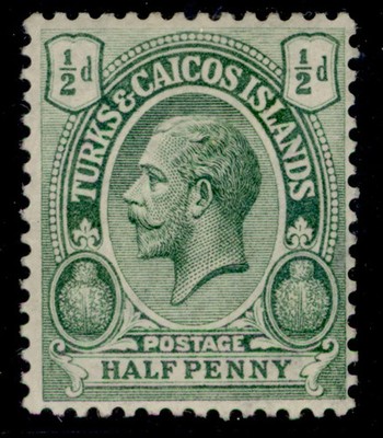 turks-caicos-islands-gv-sg155-d-green-m-mint
