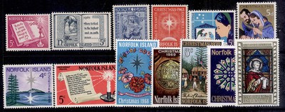australia-norfolk-island-qeii-sg-1960-1972-christmas-collection-nh-mint