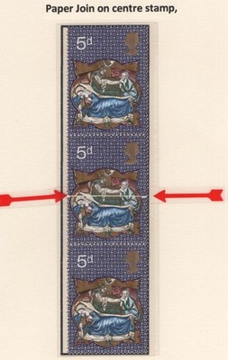 gb-1970-christmas-5d-um-vert-strip-of-3-with-printers-paper-join-leaving-white
