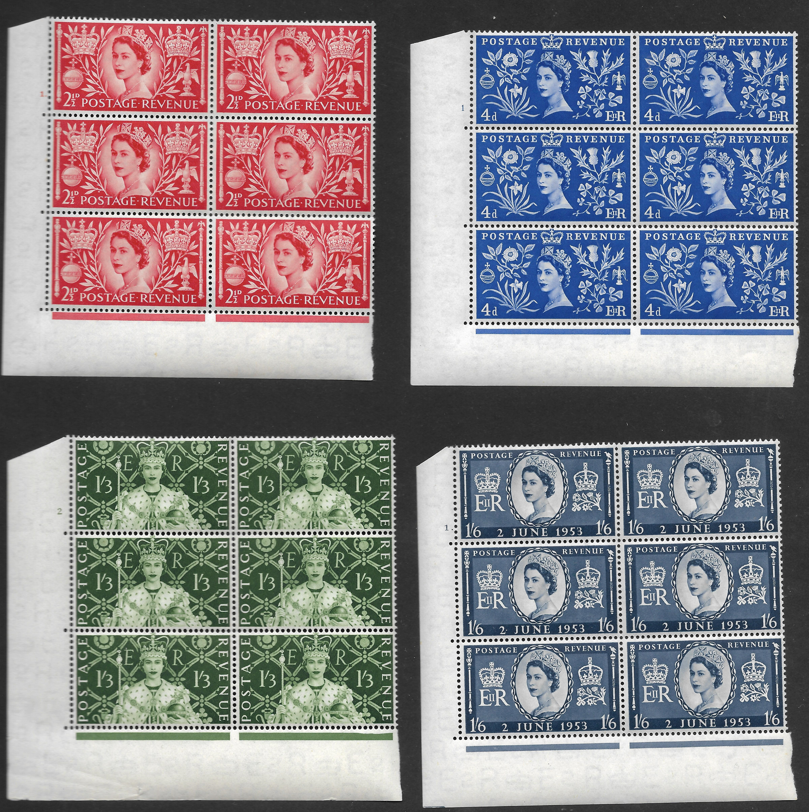 queen-elizabeth-ii-sg532-535-1953-coronation-full-set-of-cylinder-blocks-u-m