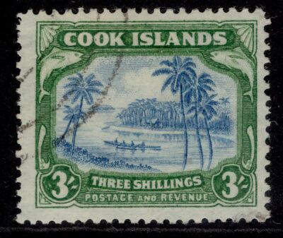 cook-islands-gvi-sg129-3s-greenish-blue-green-fine-used-cat-55