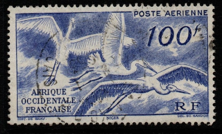 french-west-africa-sg55-1947-100f-ultramarine-air-stamp-fine-used