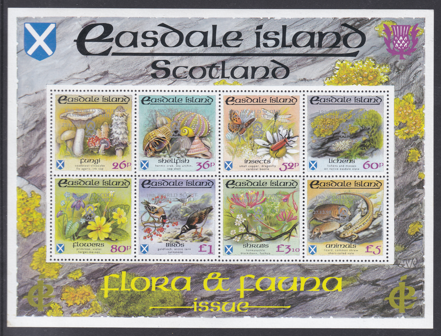 1988-easdale-island-scotland-flora-fauna-miniature-sheet-unmounted-mint