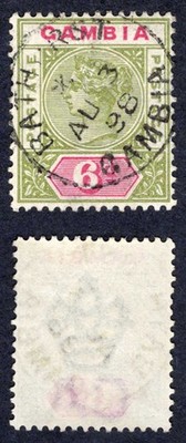 gambia-sg43-6d-olive-green-and-carmine-cds-cat-55-pounds