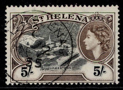 st-helena-qeii-sg164-5s-black-deep-brown-fine-used-cat-15-cds