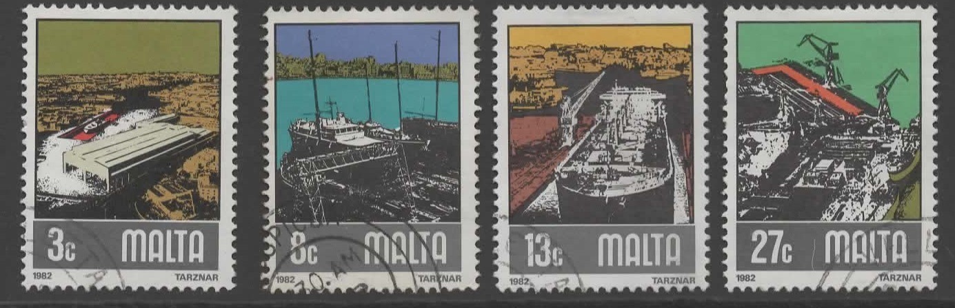 malta-sg686-9-1982-shipbbuilding-industry-used