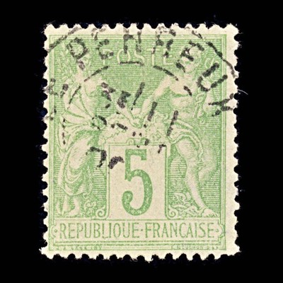 9348-france-sg215-5c-green-1876-sc-67-mi59i-used-c50