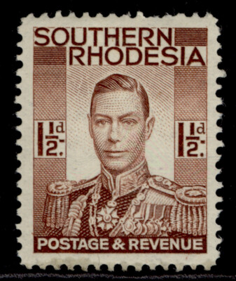 southern-rhodesia-gvi-sg42-1d-red-brown-m-mint