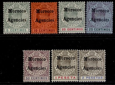 morocco-agencies-gb-edvii-sg17-23-1903-05-complete-set-lh-mint-cat-200