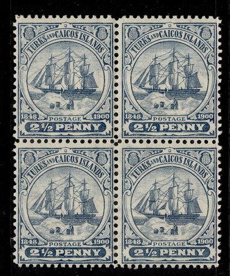 turks-caicos-islands-qv-sg104a-2d-greyish-blue-nh-mint-block-x4