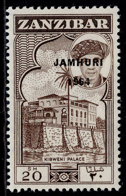 zanzibar-qeii-sg429-20s-sepia-nh-mint