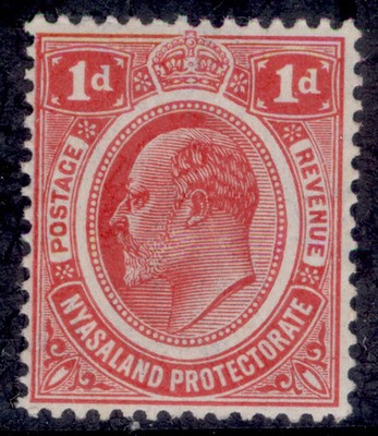 nyasaland-protectorate-edvii-sg74-1d-carmine-nh-mint