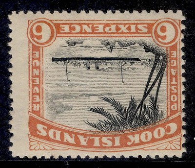cook-islands-gv-sg111-var-6d-black-orange-yellow-nh-mint-wmk-inverted