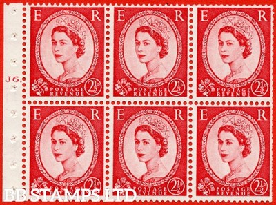 sg-574-sb82-2d-carmine-red-type-ii-an-unmounted-mint-booklet-pane-of-b68465