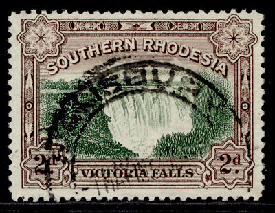 southern-rhodesia-gv-sg29-2d-green-chocolate-fine-used