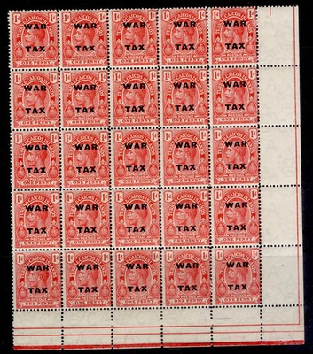 turks-caicos-islands-gv-sg146a-1d-bright-rose-carmine-nh-mint-block-x25