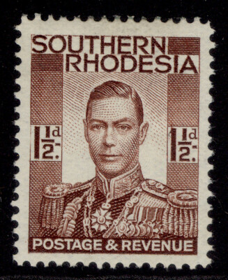 southern-rhodesia-gvi-sg42-1d-red-brown-m-mint