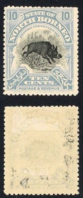 north-borneo-sg170-10c-greyish-blue-m-m-offset-on-reverse-cat-55-pounds