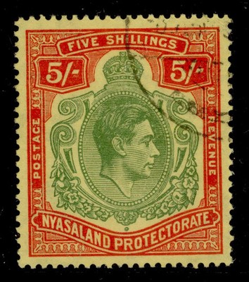 nyasaland-gvi-sg141a-5s-green-red-pale-yellow-fine-used-cat-160