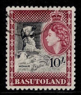 basutoland-qeii-sg53-10s-black-maroon-fine-used-cat-40