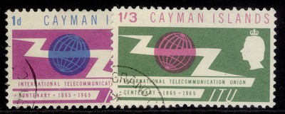cayman-islands-qeii-sg184-185-1965-itu-set-fine-used