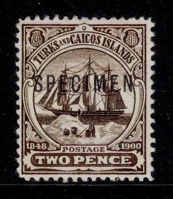 turks-caicos-islands-qv-sg103s-2d-sepia-m-mint-specimen
