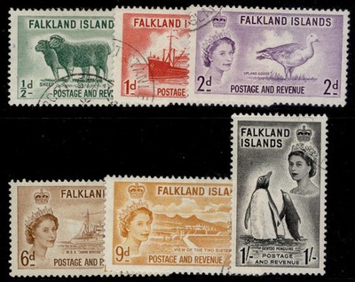falkland-islands-qeii-sg187-192-1955-57-complete-set-fine-used-cat-26