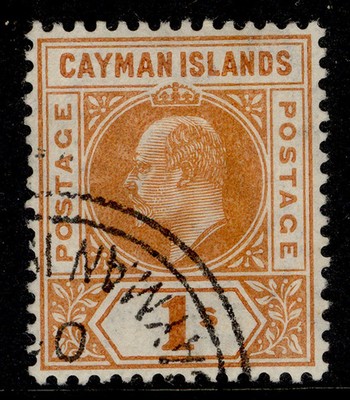 cayman-islands-edvii-sg12-1s-orange-fine-used-cat-70