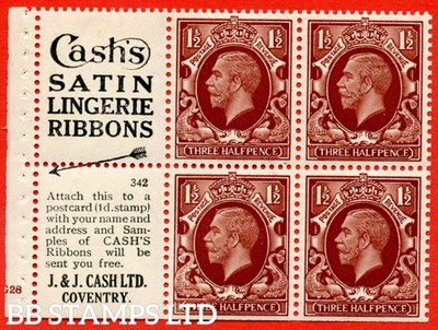sg-441e-nb27-3-1d-red-brown-a-mounted-mint-booklet-pane-of-6-b93067