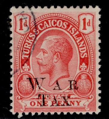 turks-caicos-islands-gv-sg150-1d-scarlet-fine-used