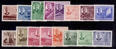 north-borneo-gvi-sg356-370-1950-complete-set-m-mint-cat-140