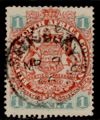 rhodesia-qv-sg42-1d-scarlet-emerald-fine-used