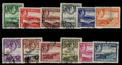antigua-gvi-sg98-109-1938-complete-set-used-cat-100