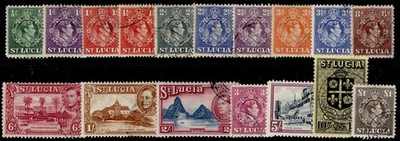 st-lucia-gvi-sg128-141-1938-48-complete-set-fine-used-cat-45