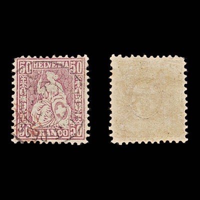 9456-switzerland-sg67-50c-reddish-lilac-1867-sc-59-mi35a-used-c60