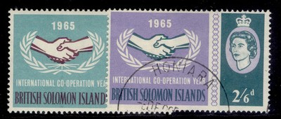 british-solomon-is-qeii-sg129-130-1965-intl-co-operation-year-set-fine-used