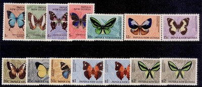australia-papua-new-guinea-qeii-sg82-92a-1966-67-butterflies-set-nh-mint