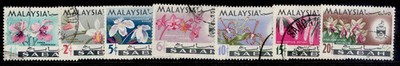 malaysia-sabah-qeii-sg424-430-1965-68-complete-set-fine-used