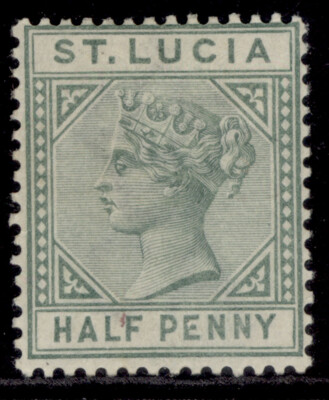 st-lucia-qv-sg43-d-dull-green-m-mint