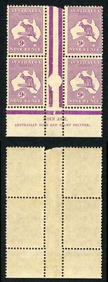 australia-sg133-9d-violet-kangaroo-wmk-c-of-a-john-ash-block-u-m-lightly-toned