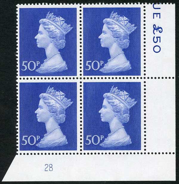 uc10-50p-deep-ultramarine-bradbury-paper-plate-28-block-of-four-u-m