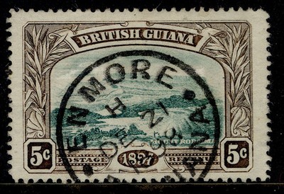 british-guiana-qv-sg219-5c-deep-green-sepia-fine-used-cds