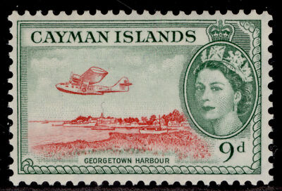 cayman-islands-qeii-sg157-9d-scarlet-bluish-green-lh-mint