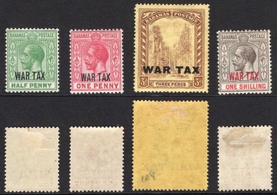 bahamas-sg96-99-1918-set-with-dlr-war-tax-opts-cat-24-pounds