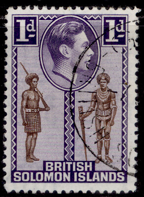 british-solomon-islands-gvi-sg61-1d-brown-deep-violet-fine-used